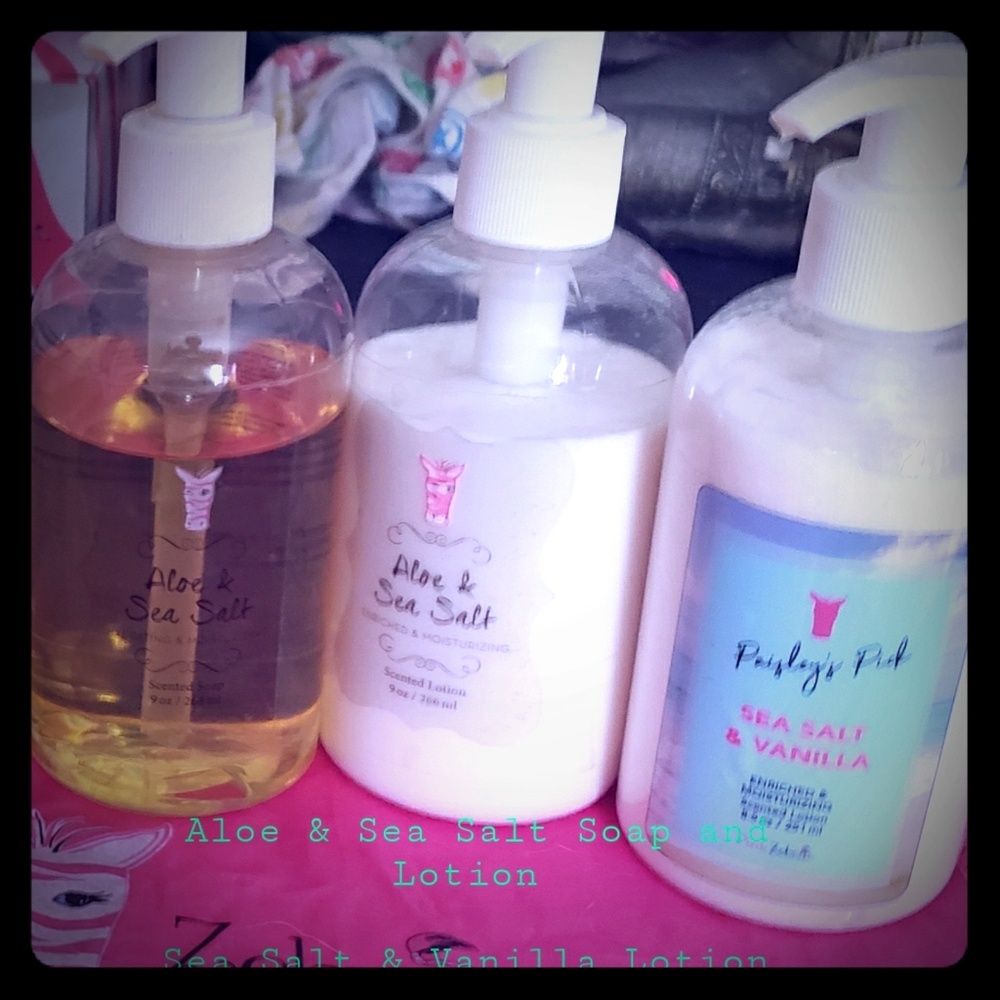 Pink Zebra Lotions and soap